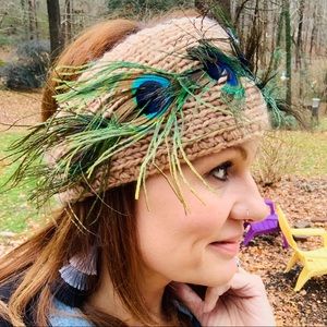 5 for $25 Peacock feather head wrap